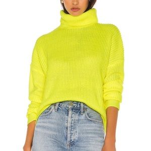 Superdown neon yellow turtleneck sweater